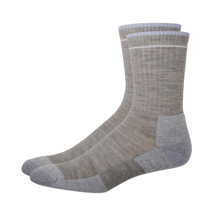 Pair of light gray merino wool outdoor sock. 